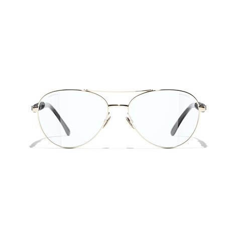 chanel sunglasses 4170|Pilot Blue Light Glasses Metal & Calfskin Light Gold .